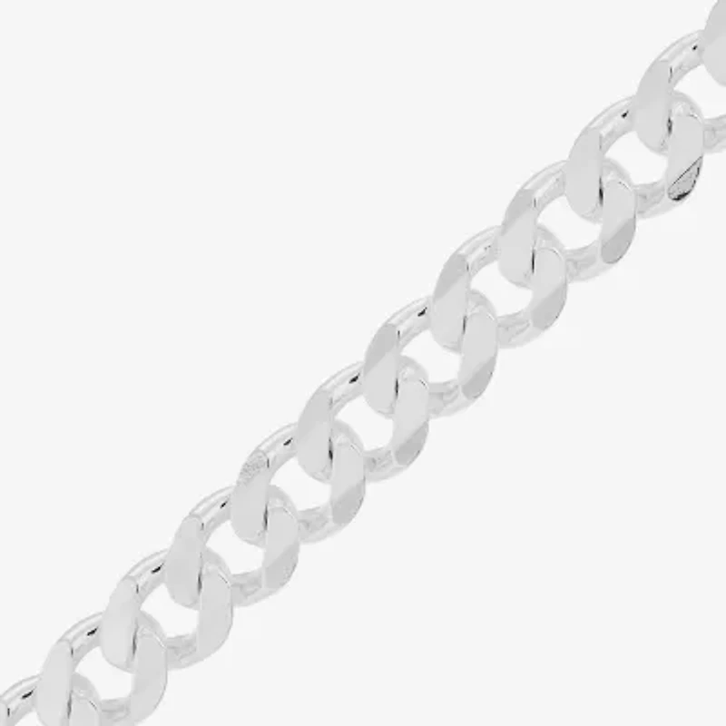 Made in Italy Womens Sterling Silver Inch Curb Chain Necklace
