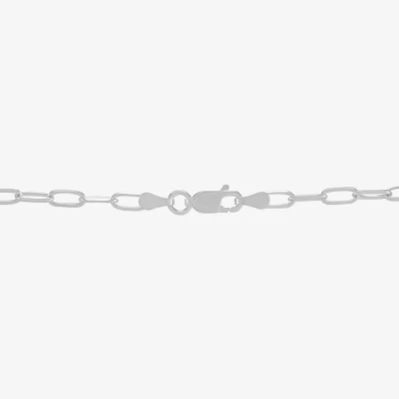 Made in Italy Womens Sterling Silver 20 Inch Paperclip Chain Necklace