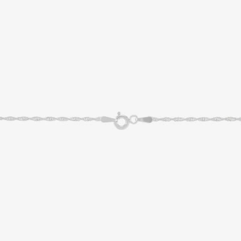Made in Italy Womens Sterling Silver Inch Singapore Chain Necklace