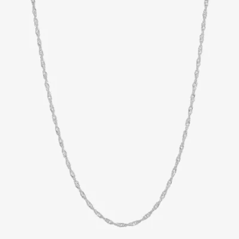 Made in Italy Womens Sterling Silver Inch Singapore Chain Necklace