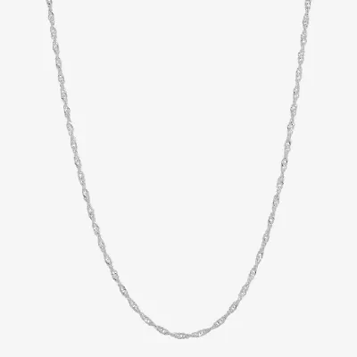 Made in Italy Womens Sterling Silver Inch Singapore Chain Necklace