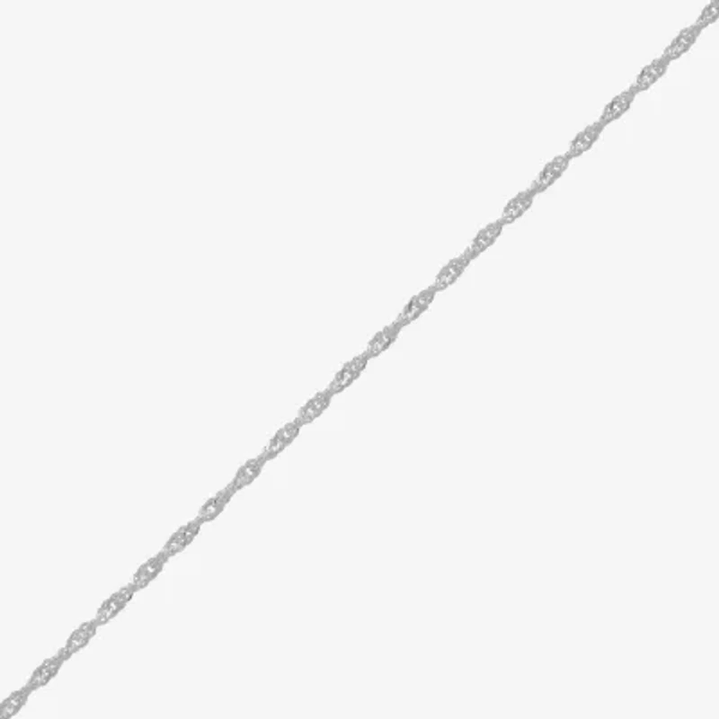 Made in Italy Womens Sterling Silver Inch Singapore Chain Necklace