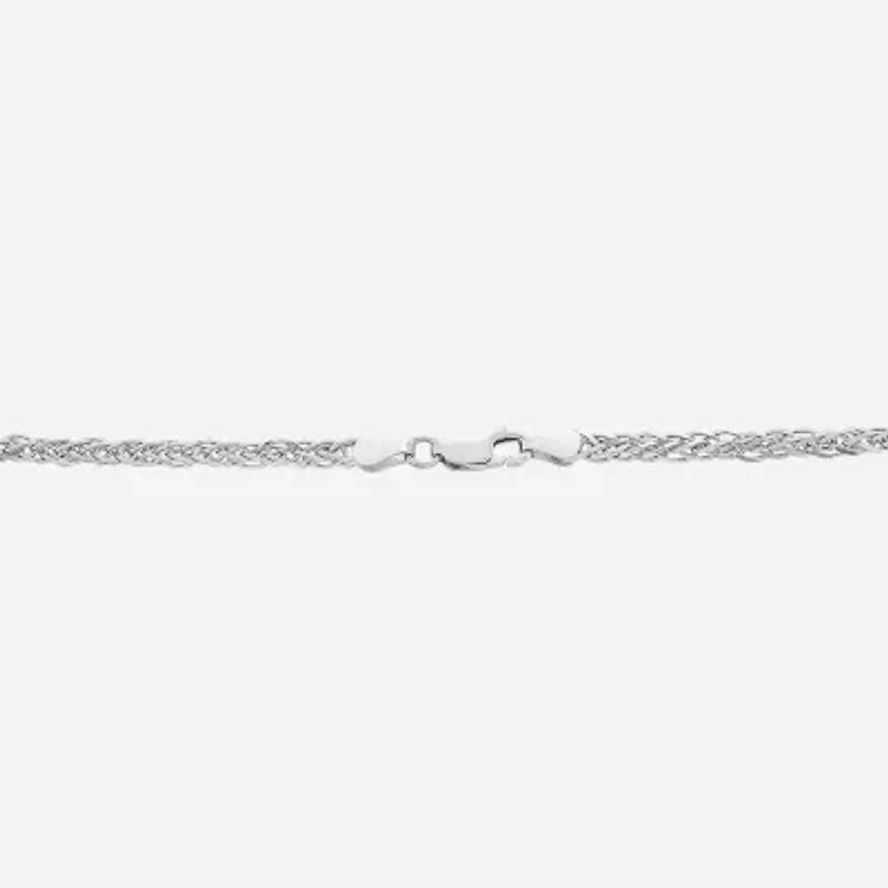 Made in Italy Unisex Adult Sterling Silver Inch Wheat Chain Necklace