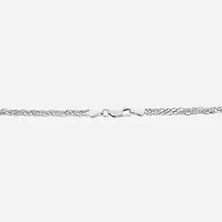 Made in Italy Unisex Adult Sterling Silver Inch Wheat Chain Necklace