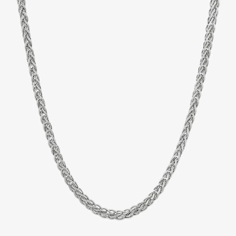 Made in Italy Unisex Adult Sterling Silver Inch Wheat Chain Necklace