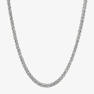 Made in Italy Unisex Adult Sterling Silver Inch Wheat Chain Necklace