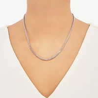 Made in Italy Unisex Adult Sterling Silver Inch Wheat Chain Necklace