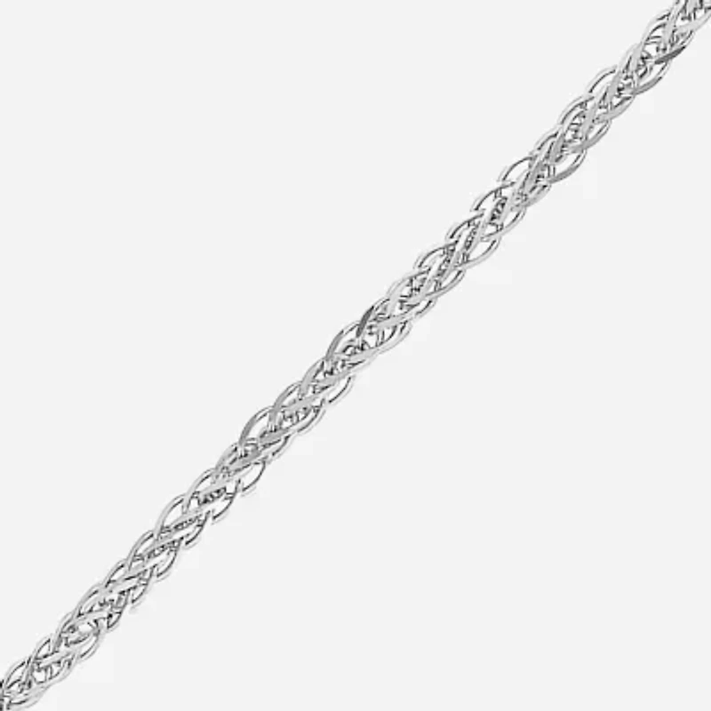 Made in Italy Unisex Adult Sterling Silver Inch Wheat Chain Necklace