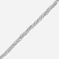 Made in Italy Unisex Adult Sterling Silver Inch Wheat Chain Necklace