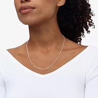 Made in Italy Womens Sterling Silver Inch Singapore Chain Necklace