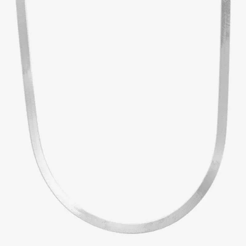 Made in Italy Womens Sterling Silver 20 Inch Herringbone Chain Necklace