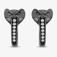 Womens 1/10 CT. T.W. Natural White Diamond Sterling Silver 15mm Aladdin Jafar Hoop Earrings