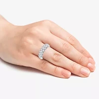 (G / Si1-Si2) Womens 1 CT. T.W. Lab Grown White Diamond Sterling Silver Cluster Band