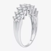 (G / Si1-Si2) Womens 1 CT. T.W. Lab Grown White Diamond Sterling Silver Cluster Band