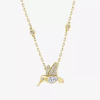 (F / Si1) Womens 1/4 CT. T.W. Lab Grown White Diamond 14K Gold Over Silver 18 Inch Pendant Necklace
