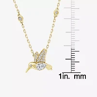 (F / Si1) Womens 1/4 CT. T.W. Lab Grown White Diamond 14K Gold Over Silver 18 Inch Pendant Necklace