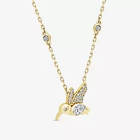 (F / Si1) Womens 1/4 CT. T.W. Lab Grown White Diamond 14K Gold Over Silver 18 Inch Pendant Necklace