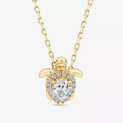 Turtle (F / Si1) Womens 3/8 CT. T.W. Lab Grown White Diamond 14K Gold Over Silver 18 Inch Pendant Necklace