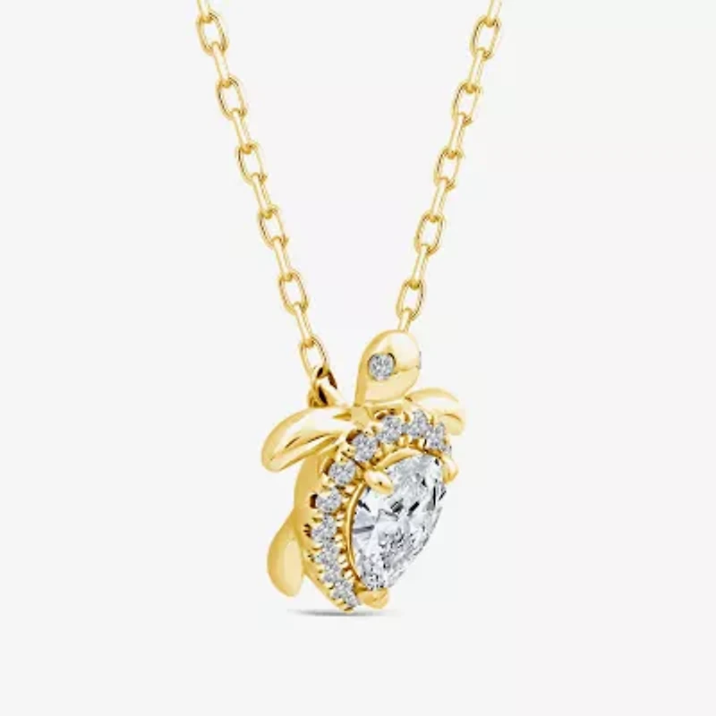 Turtle (F / Si1) Womens 3/8 CT. T.W. Lab Grown White Diamond 14K Gold Over Silver 18 Inch Pendant Necklace