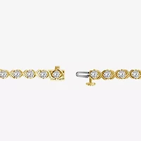 (F / Si2) Womens 6 CT. T.W. Lab Grown White Diamond 14K Gold Over Silver 7.25 Inch Tennis Bracelet