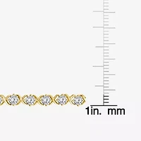 (F / Si2) Womens 6 CT. T.W. Lab Grown White Diamond 14K Gold Over Silver 7.25 Inch Tennis Bracelet