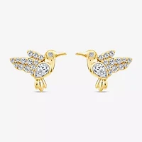 Hummingbird (F / Si1) 3/8 CT. T.W. Lab Grown White Diamond 14K Gold Over Silver 10.5mm Stud Earrings