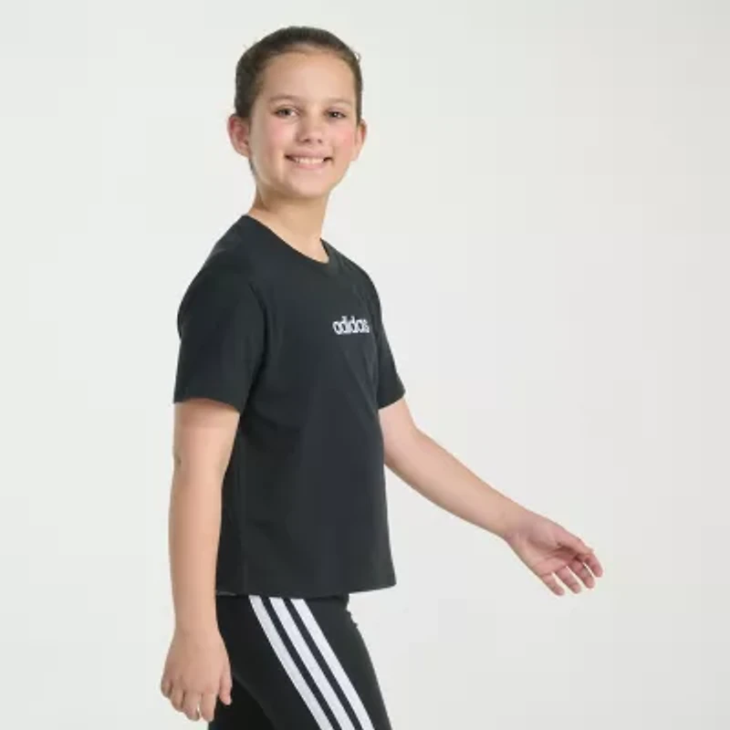 adidas Big Kid Girls Crew Neck Short Sleeve Regular Fit Graphic T-Shirt