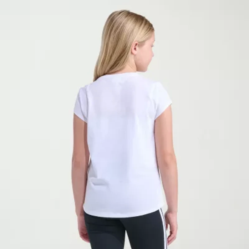 adidas Big Kid Girls Crew Neck Short Sleeve Regular Fit Graphic T-Shirt