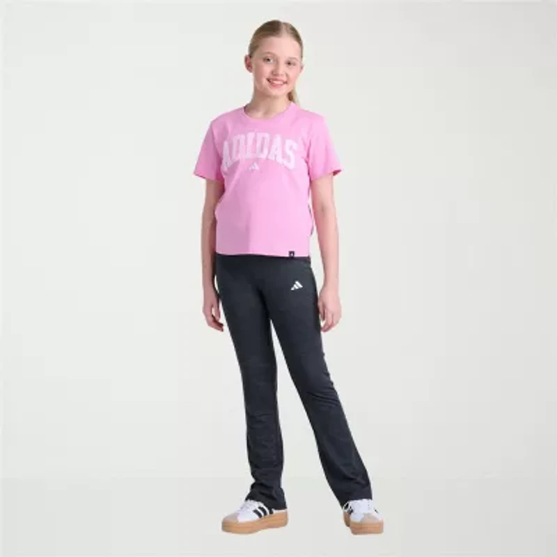 adidas Big Kid Girls Crew Neck Short Sleeve Regular Fit Graphic T-Shirt