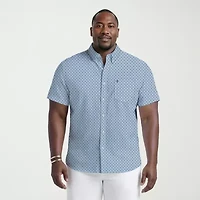 IZOD Breeze Mens Short Sleeve Classic Fit Big and Tall Button-Down Shirt