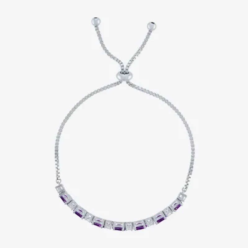 Gemstone Pure Silver Over Brass Bolo Bracelet