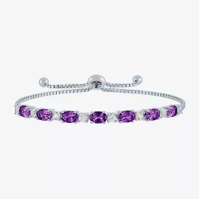 Gemstone Pure Silver Over Brass Bolo Bracelet
