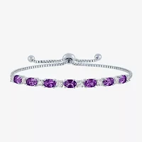 Gemstone Pure Silver Over Brass Bolo Bracelet