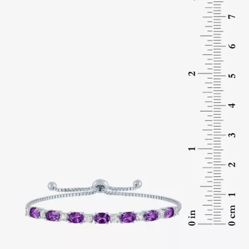 Gemstone Pure Silver Over Brass Bolo Bracelet