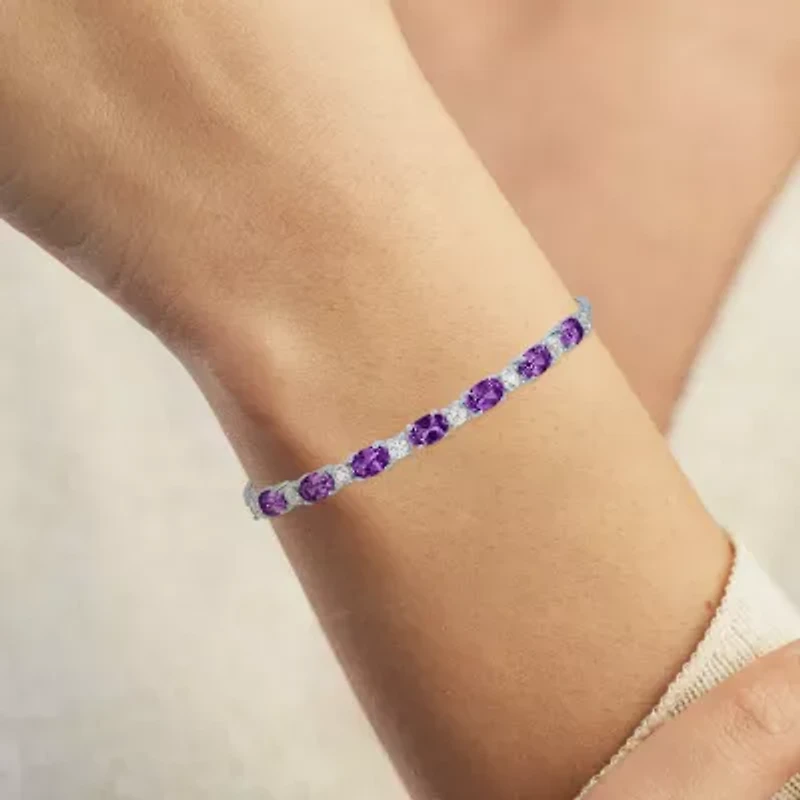 Gemstone Pure Silver Over Brass Bolo Bracelet
