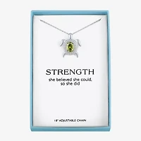 Womens Genuine Green Peridot Pure Silver Over Brass 16 Inch Pendant Necklace