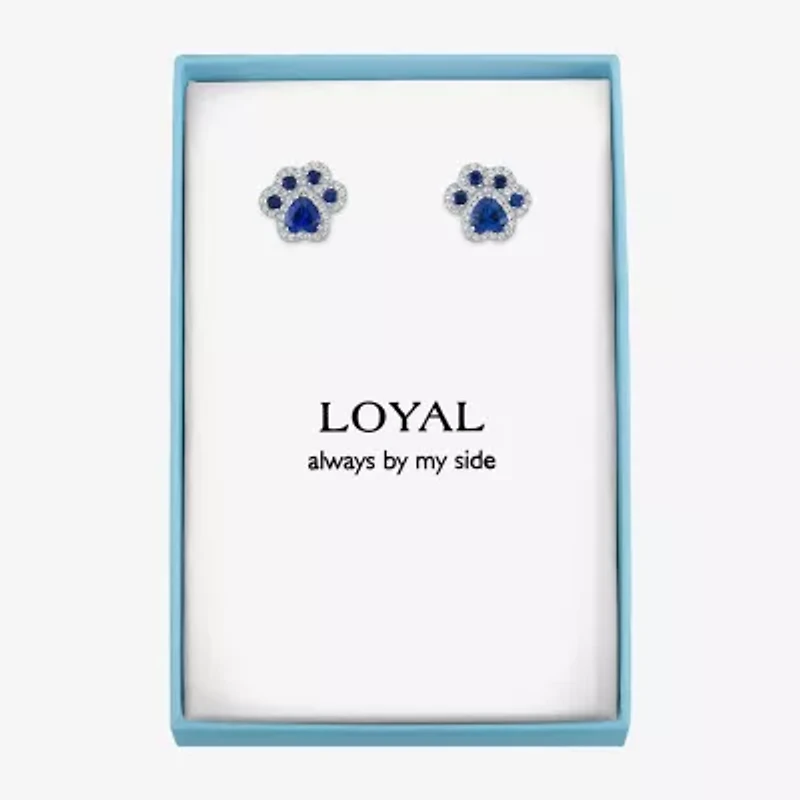 Lab Created Blue Sapphire 4mm Stud Earrings