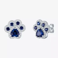 Lab Created Blue Sapphire 4mm Stud Earrings