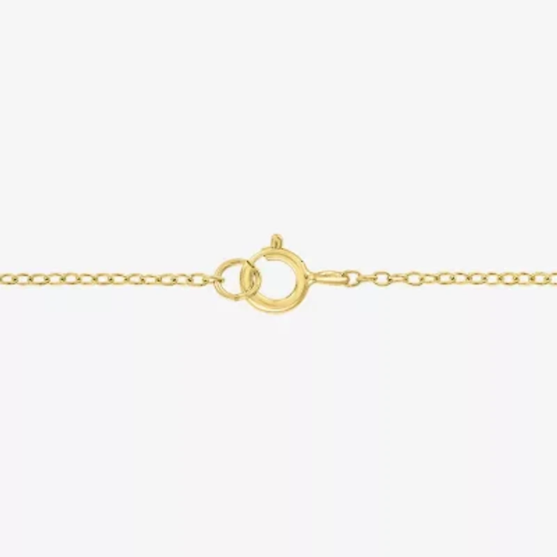Womens Lab Created White Opal 14K Gold Over Brass Heart 16 Inch Pendant Necklace