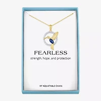 Womens Lab Created Blue Sapphire 14K Gold Over Brass 16 Inch Pendant Necklace