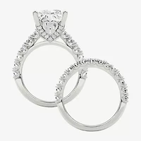 Grown Gorgeous (F / Vs2) Womens 1/ Ct. T.W. Lab White Diamond 14K Gold Rectangular Side Stone Bridal Set