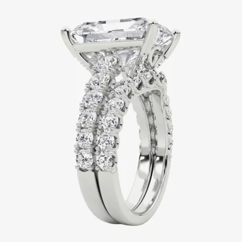 Grown Gorgeous (F / Vs2) Womens 1/ Ct. T.W. Lab White Diamond 14K Gold Rectangular Side Stone Bridal Set