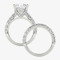Grown Gorgeous (F / Vs2) Womens 1/ Ct. T.W. Lab White Diamond 14K Gold Rectangular Side Stone Bridal Set