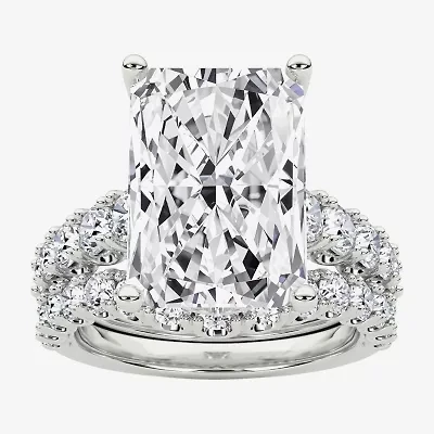 Grown Gorgeous (F / Vs2) Womens 1/ Ct. T.W. Lab White Diamond 14K Gold Rectangular Side Stone Bridal Set