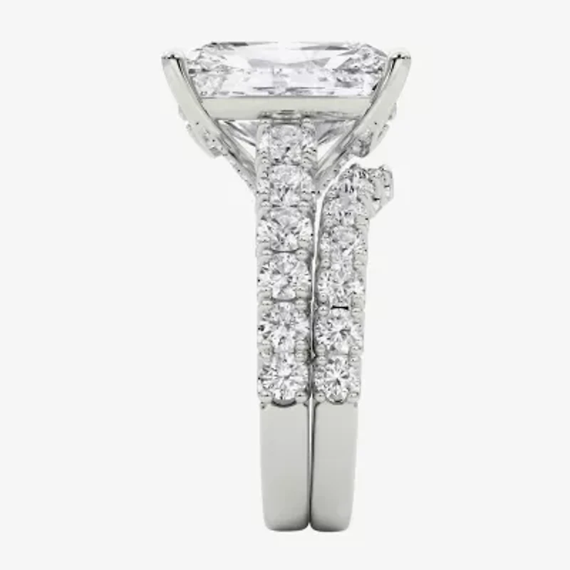 Grown Gorgeous (F / Vs2) Womens 1/ Ct. T.W. Lab White Diamond 14K Gold Rectangular Side Stone Bridal Set