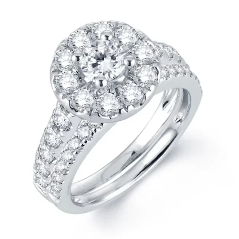 Modern Bride® Signature 2 CT.T.W. Natural Diamond 14K White Gold Engagement Ring