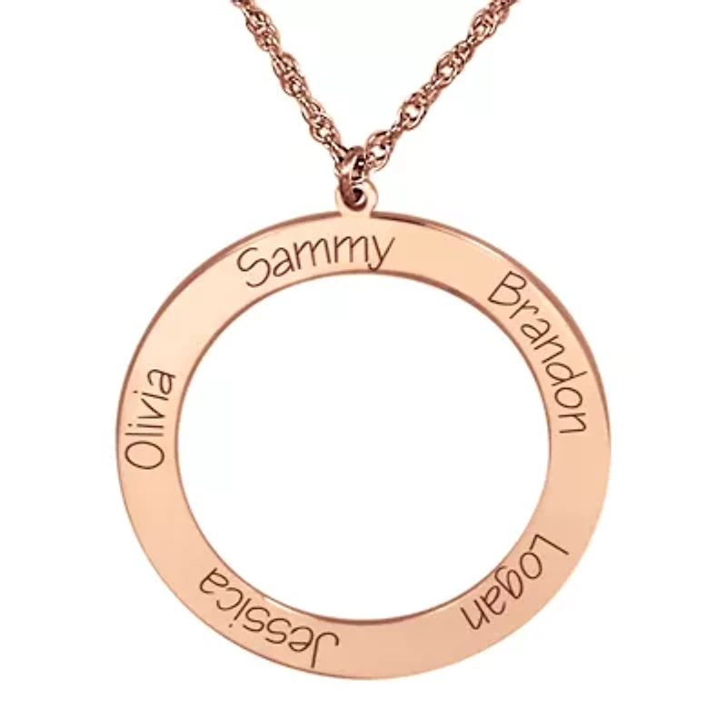 Personalized Open Circle Names Pendant Necklace