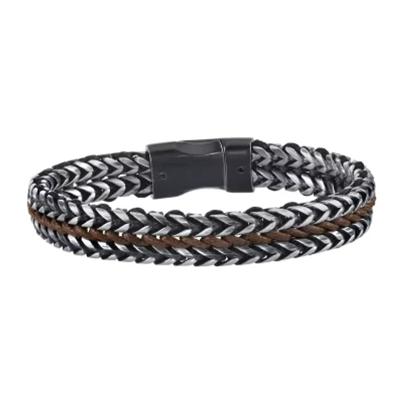 Mens Stainless Steel 8 1/2 Inch Link Bracelet