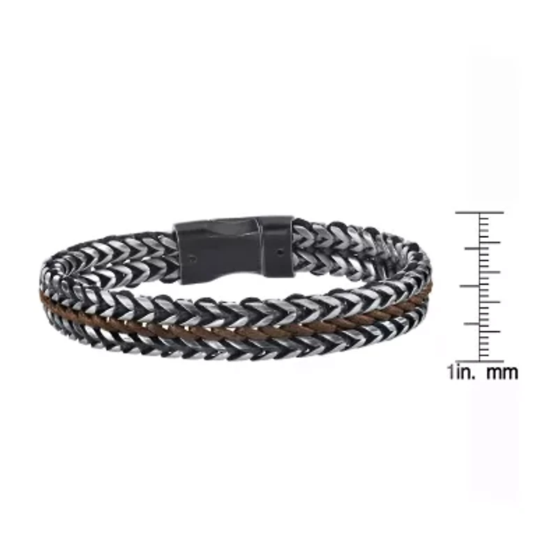 Mens Stainless Steel 8 1/2 Inch Link Bracelet