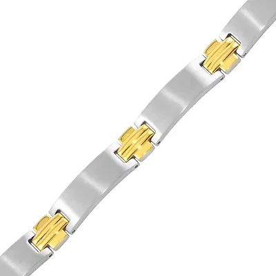 Mens Stainless Steel Solid 8 1/2 Inch Link Bracelet
